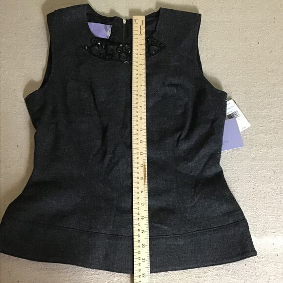 Vera Wang Lavender Label Wool & Silk Blend Sleeveless Beaded Top  Sz. 6 NWT - Picture 9 of 10